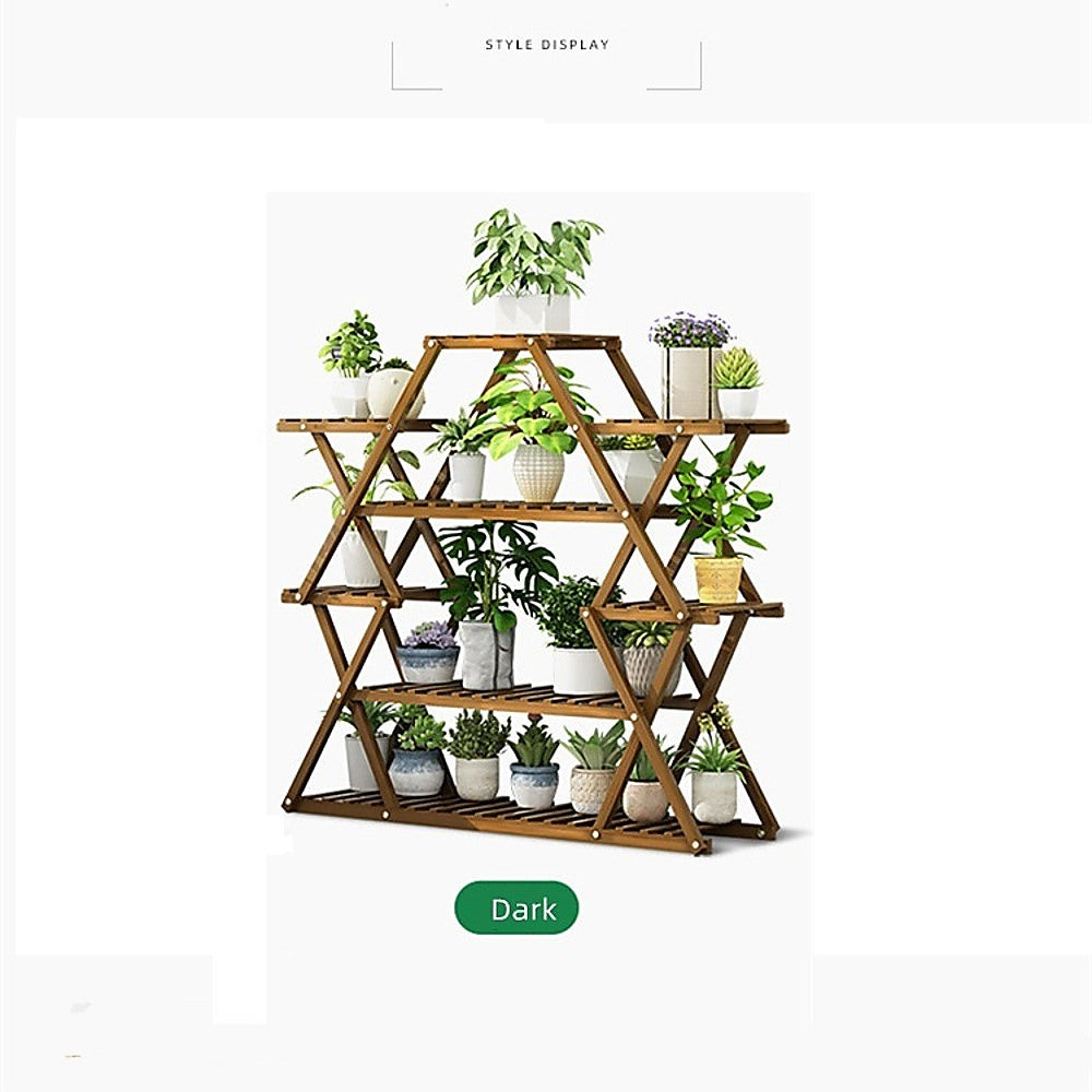 Randy Travis Bamboo Plant Stand Multilayer Dark Wood 105cm