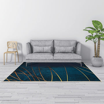 Vortaz Teal Floor Rug Modern Area Carpet Blue 200x300cm