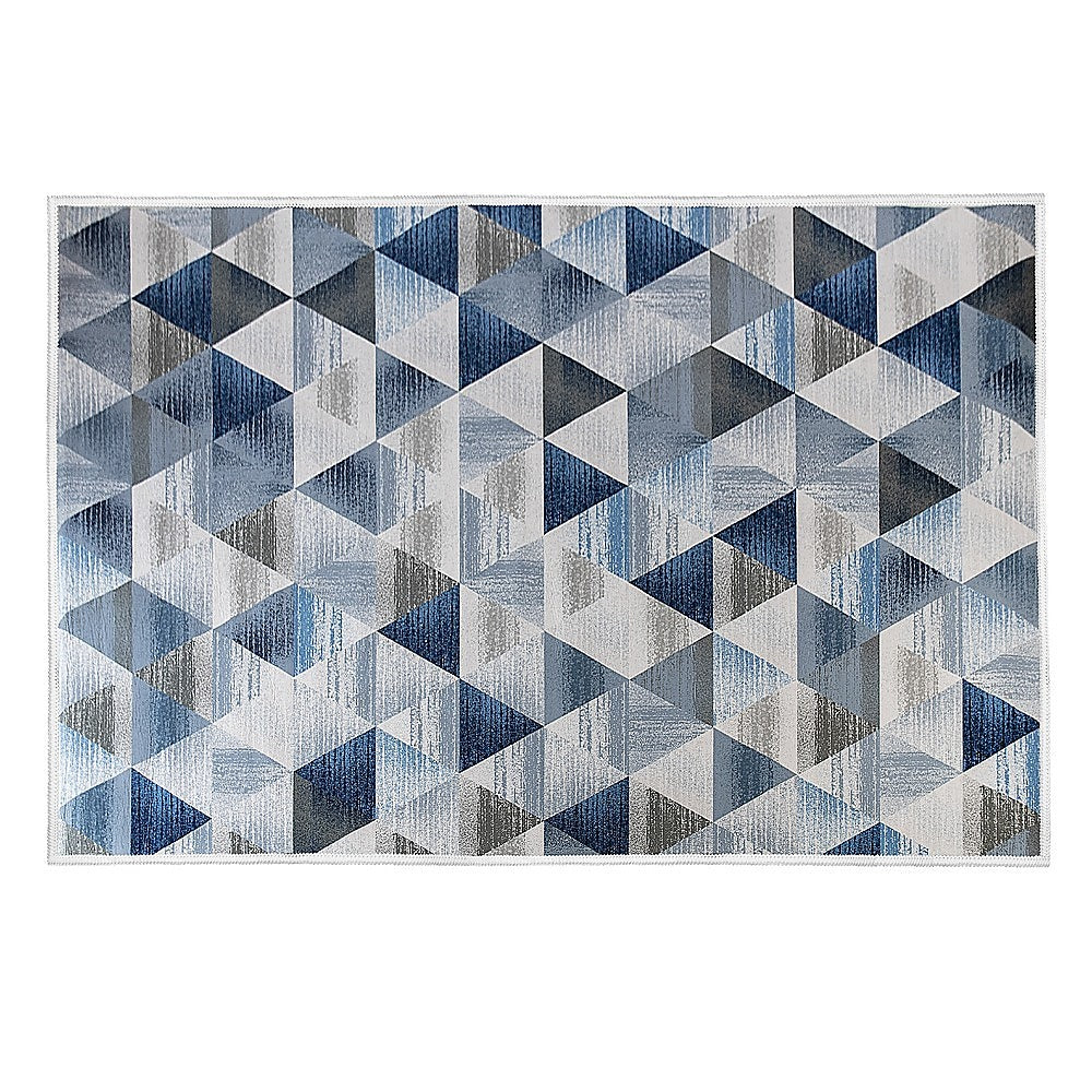 Vortaz Blue Triangle Floor Rug Modern Area Carpet Blue 200x300cm