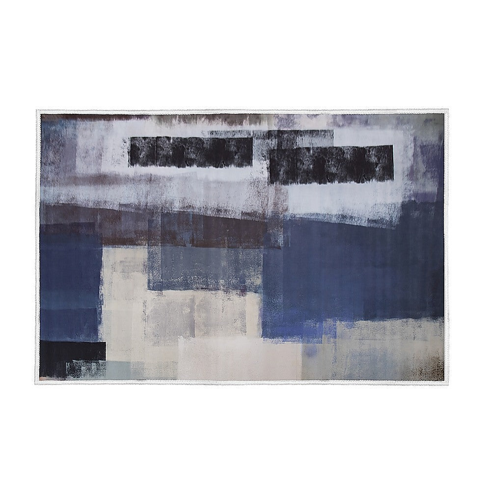 Blue Abstract Area Rug 200x300cm Modern Floor Carpet Bedroom Lounge