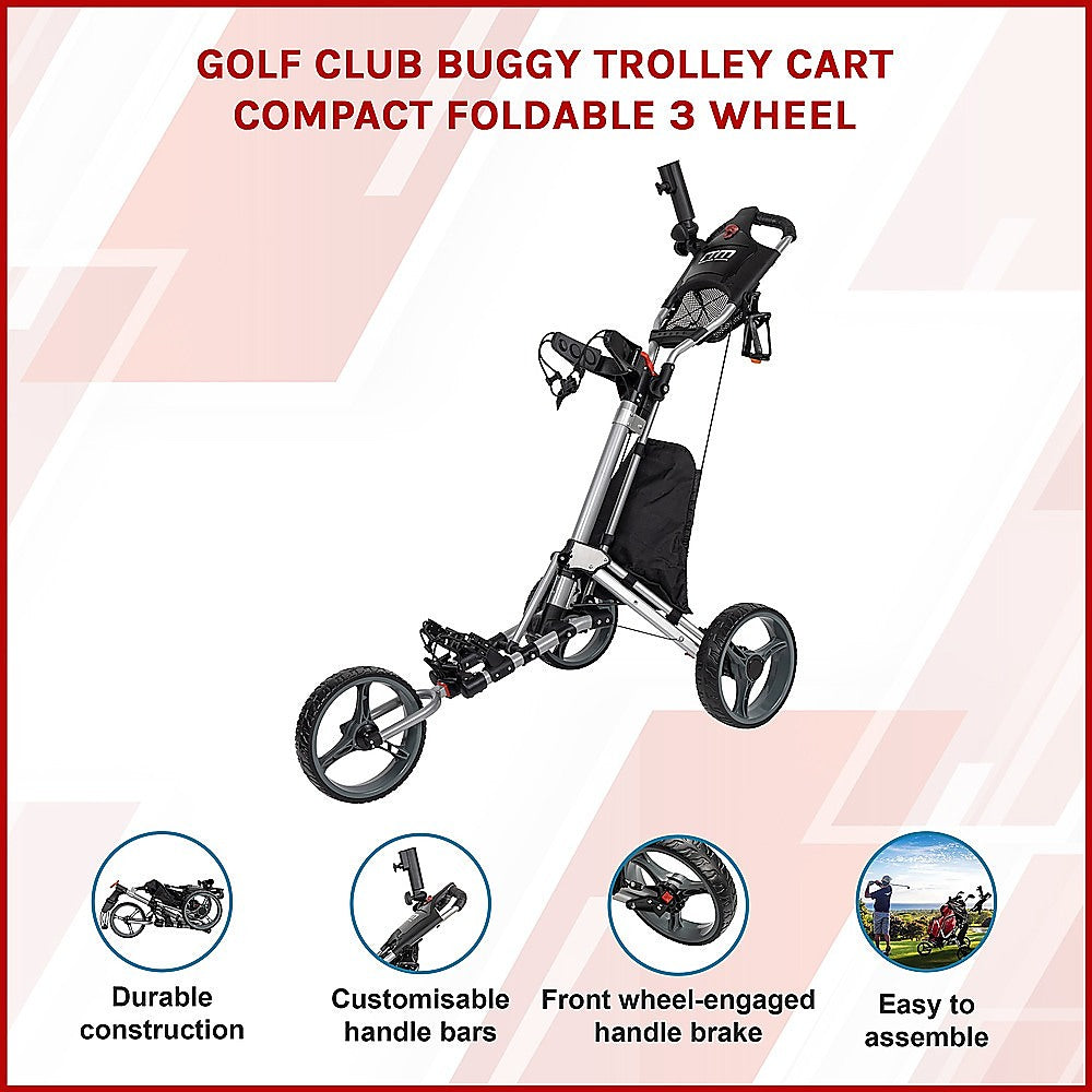 Randy Travis Machinery Golf Club Trolley Cart 3 Wheel Foldable