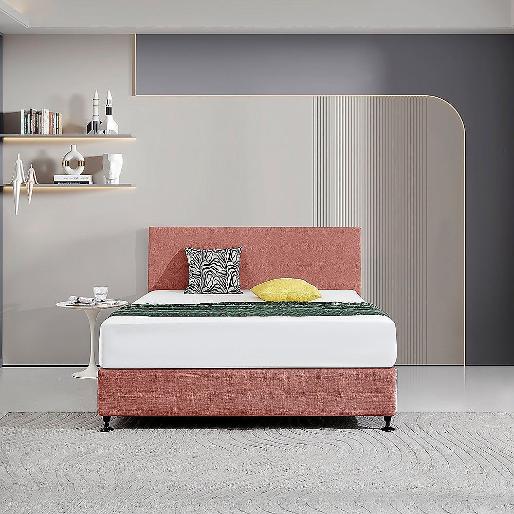 Vortaz Deluxe Linen Headboard Bedhead Queen Pearl Copper Brown