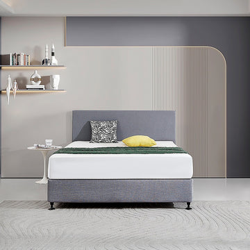 Vortaz Deluxe Linen Headboard Bedhead Queen Slate Ash