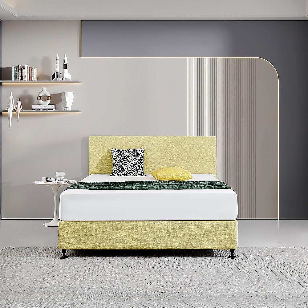 Queen Bedhead Linen Fabric Headboard Sulfur Yellow
