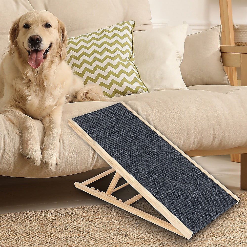 Foldable Dog Pet Ramp Adjustable Height for Bed Sofa Car 100cm
