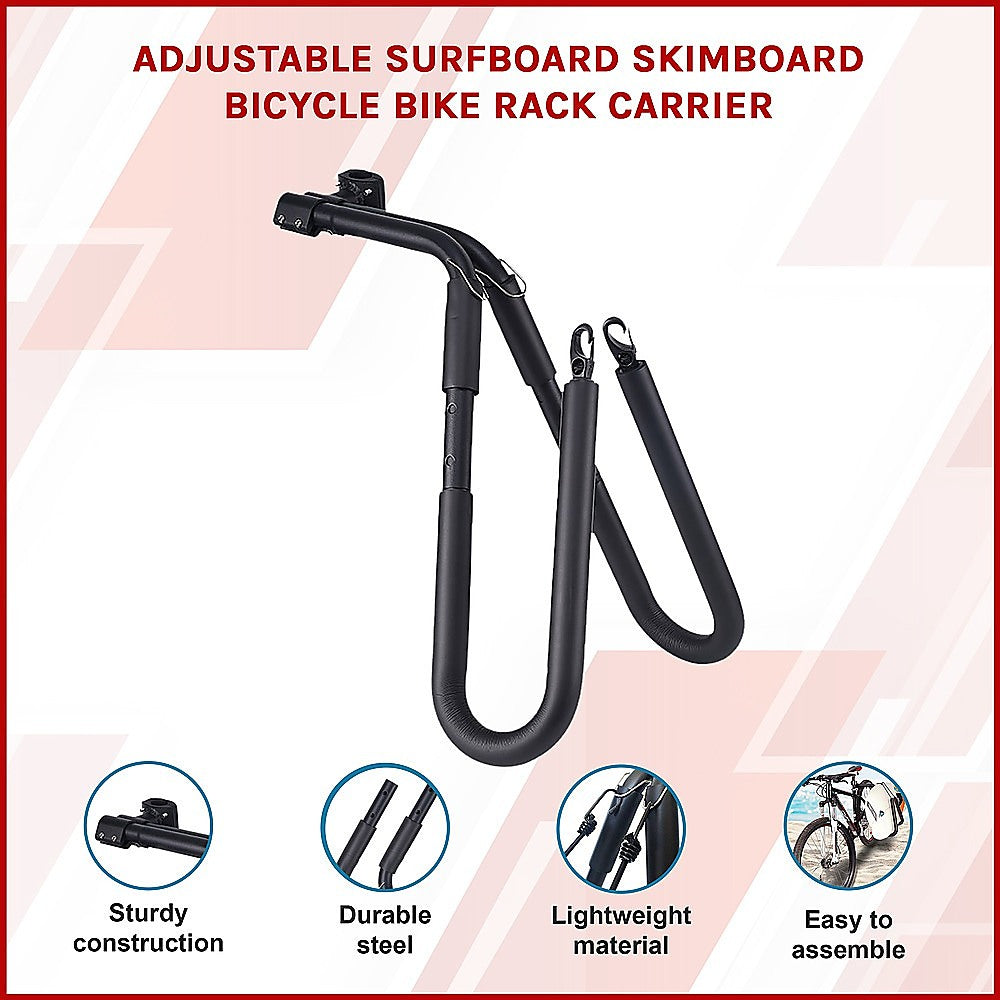 Adjustable Surfboard Bicycle Rack Carrier Foam Padded 20kg