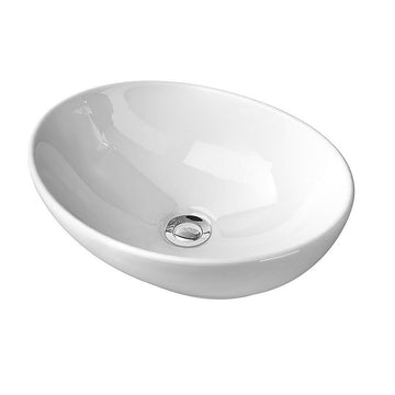 Ceramic Oval Above Counter Basin 41cm White Gloss