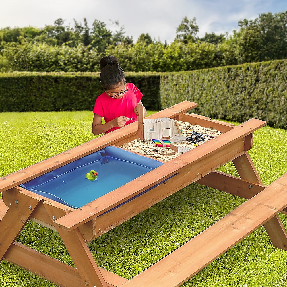 Sand Water Wooden Picnic Table with Sandpit 1.21m FSC Certified Timber