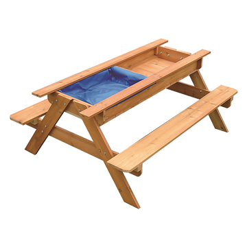 Sand Water Wooden Picnic Table with Sandpit 1.21m FSC Certified Timber