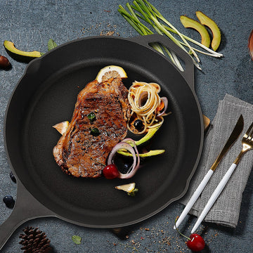 Pre-Seasoned Cast Iron Skillet 30cm Non-Stick for All Cooktops