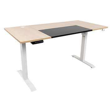 Electric Standing Desk Motorised Height Adjustable 140cm Birchwood