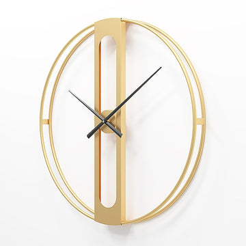 Gold Metal Wall Clock 60cm Frosted Glass Steel