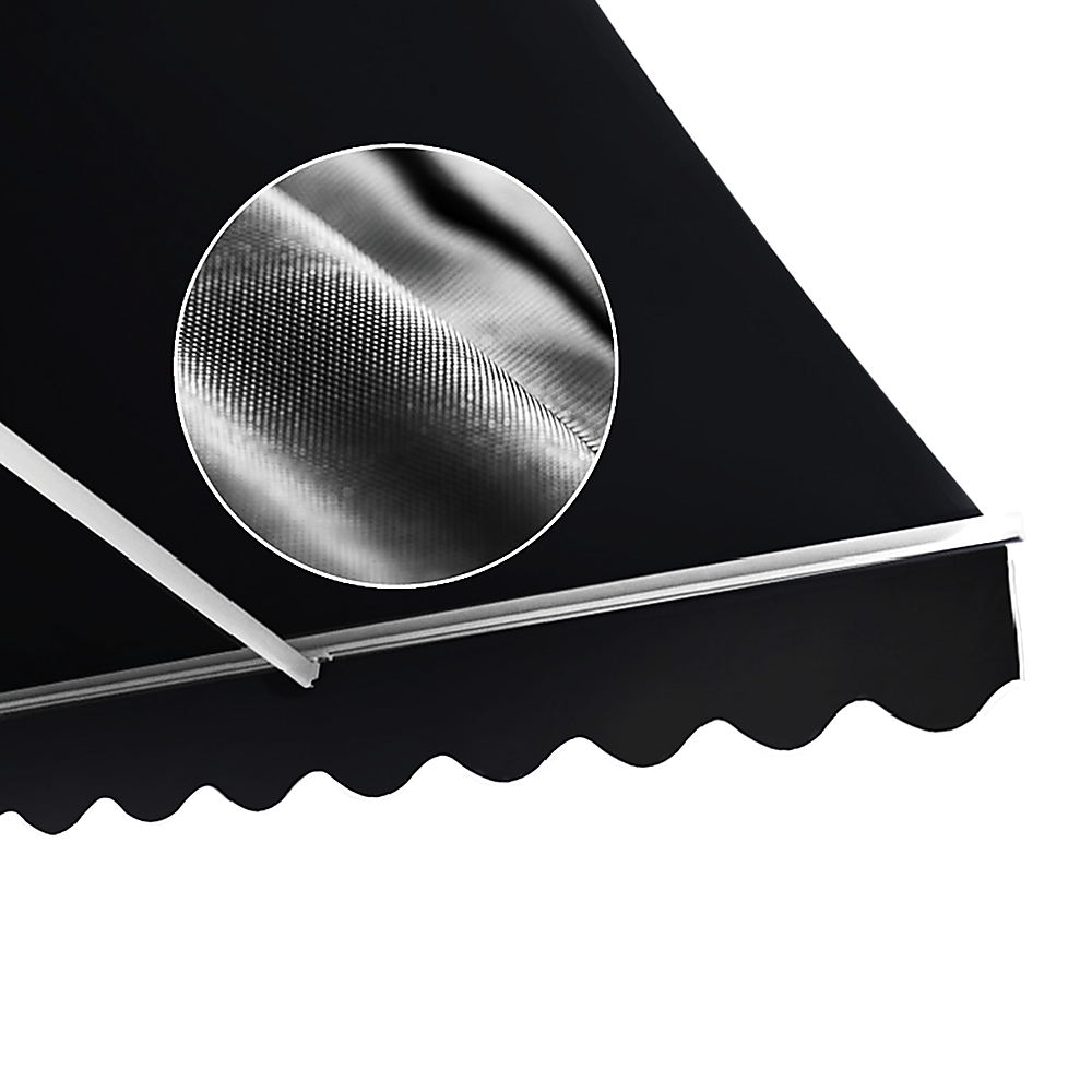 Bariloche Motorised Folding Arm Awning Sunshade 5x3m Black