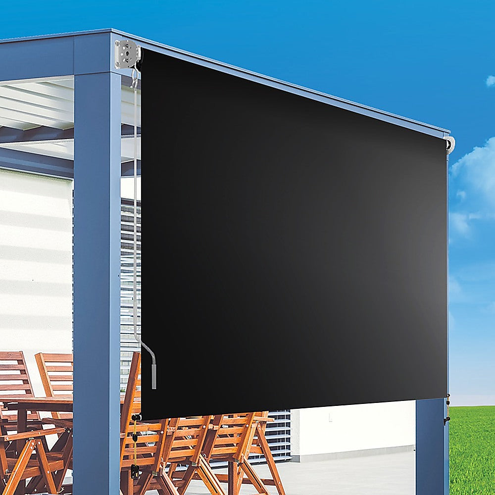 Bariloche Straight Drop Screen Awning UV Resistant 2.1m x 2.5m Black