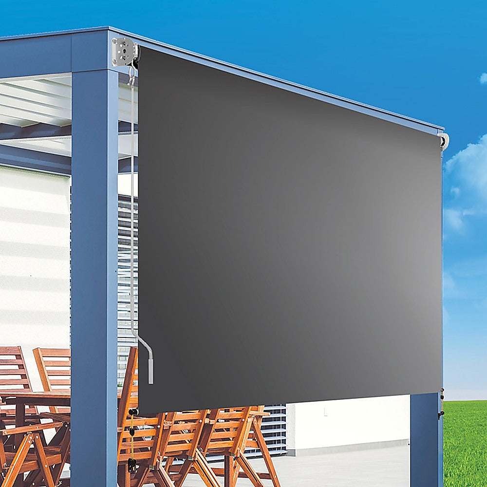 Bariloche Straight Drop Screen Awning UV Resistant 3.0m x 2.5m Grey