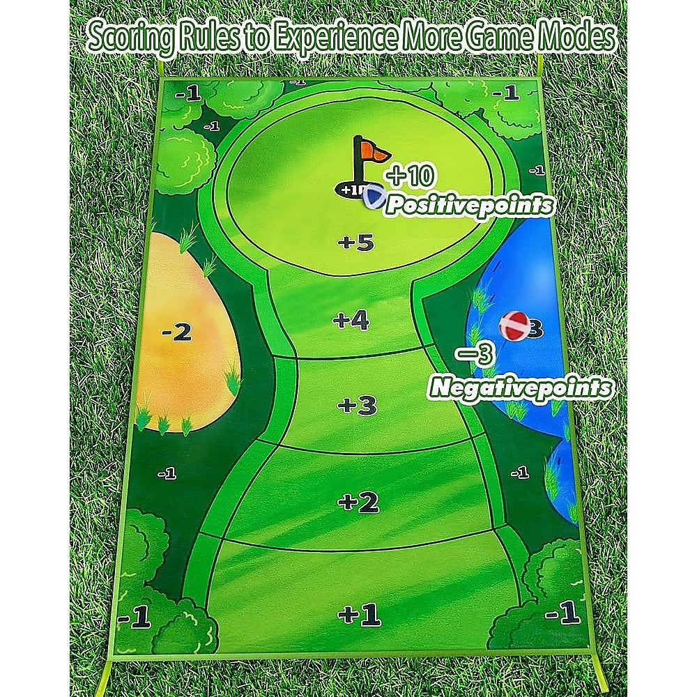 Indoor Golf Putting Practice Set 1.5m Mat 16 Balls Travel Kit Green