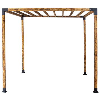 Pergola Brackets Matte Black Steel DIY Kit Single with Top Rafters
