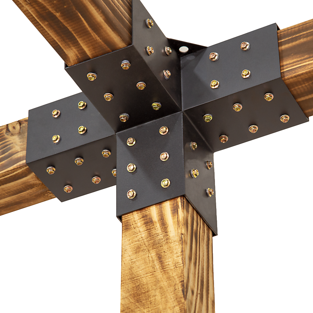 Pergola Brackets Matte Black Steel DIY Kit Double with Top Rafters