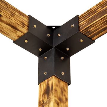Matte Black Steel Pergola Brackets DIY Kit Single Wall Mount