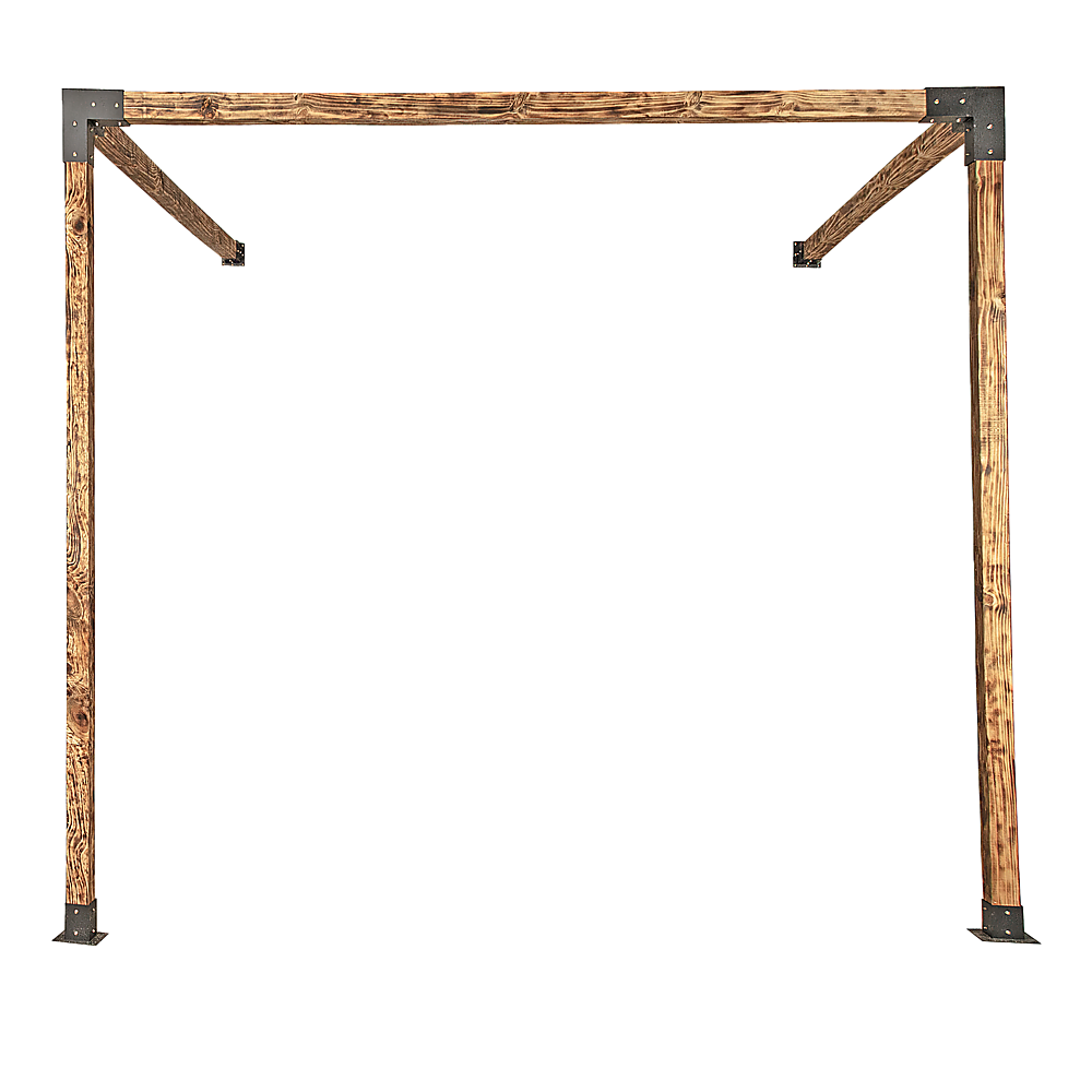 Matte Black Steel Pergola Brackets DIY Kit Single Wall Mount