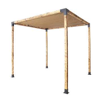 Steel Pergola Bracket Kit with Coffee Sunshade Screen 3x3m Black