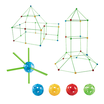217-Piece Kids Construction Fort Building Set Play House Tent