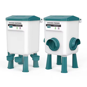Automatic Chicken Feeder Treadle 12kg Feed 11L Water PP Plastic