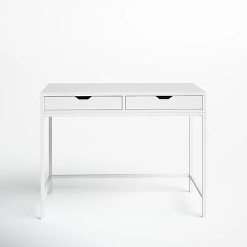 White Computer Desk Home Office with 2 Drawers 120cm