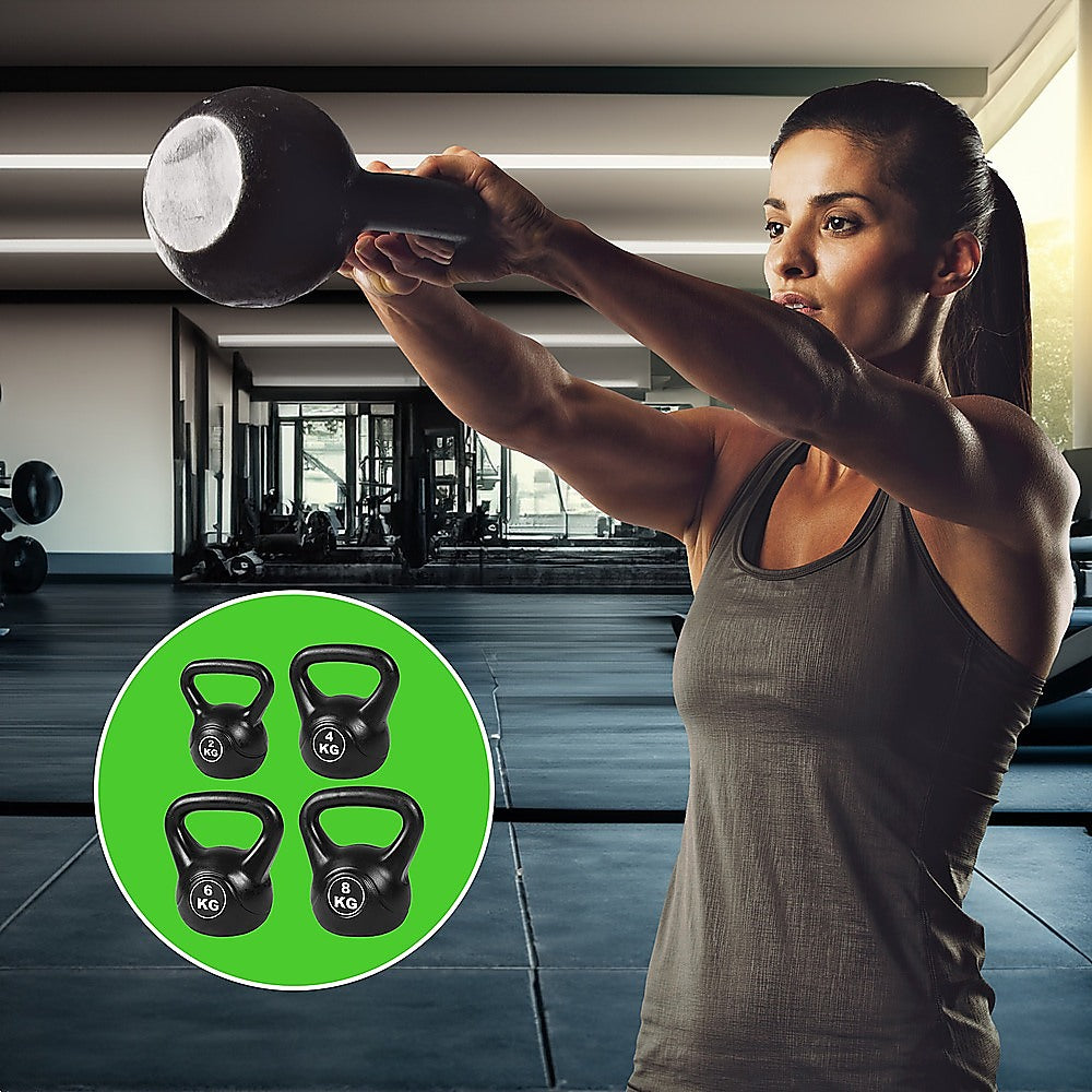 8kg Cast Iron Kettlebell for Home Gym Workouts Black