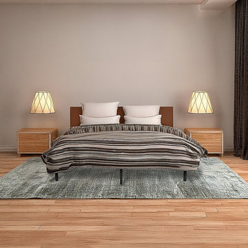 Metal Bed Frame Queen Black Steel
