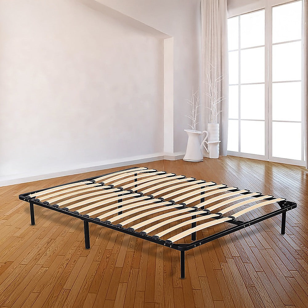 Metal Bed Frame Queen Black Steel
