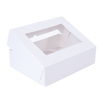 Vortaz 50pcs Cupcake Boxes 12-Hole Laminated Clear Window Display Box