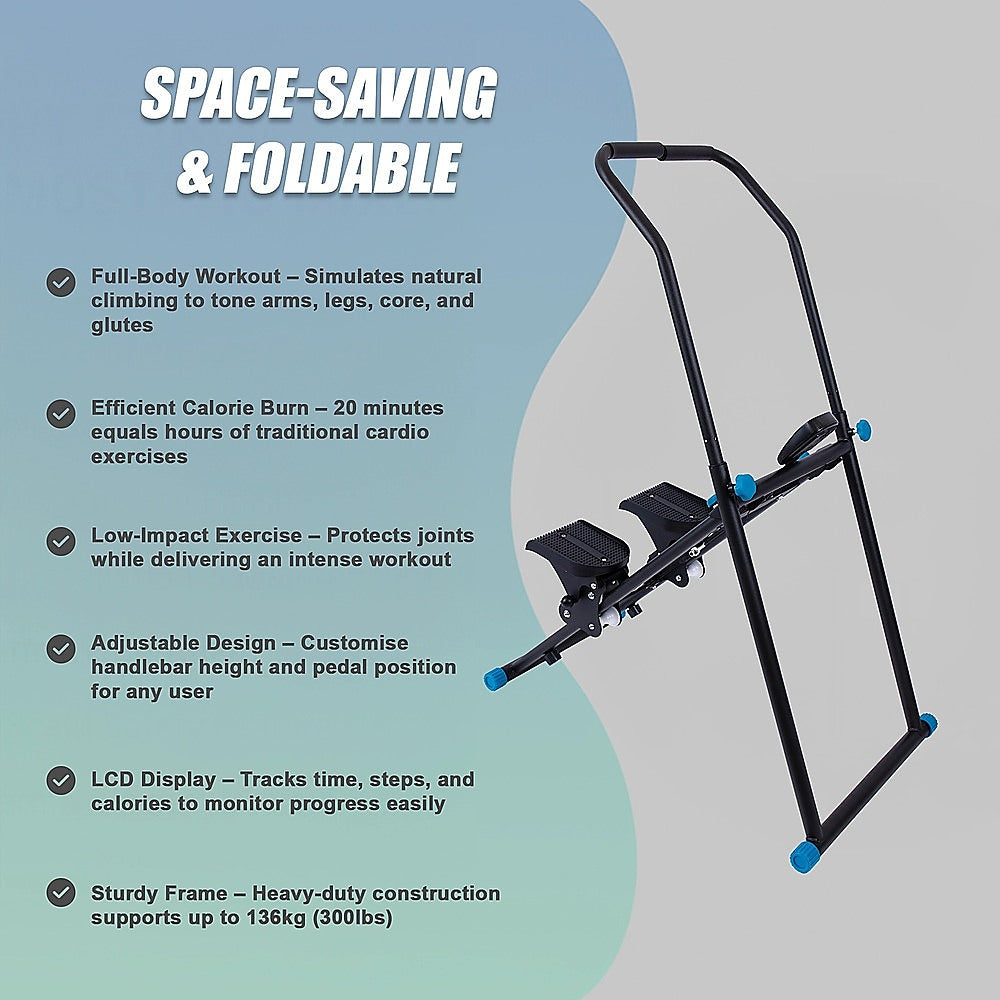 Vertical Climber Stair Stepper Machine Foldable 136kg Load