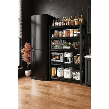 Heavy Duty Steel Garage Shelving Rack 5-Tier 120x40x183cm Black