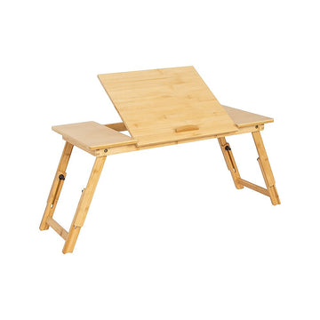 Folding Laptop Desk Bamboo Adjustable Angle Bed Table 72cm