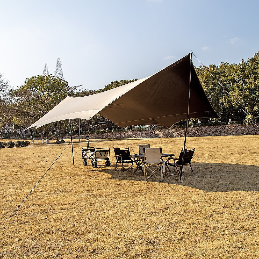 Portable Camping Canopy Awning 520x420cm Galvanised Iron Shelter
