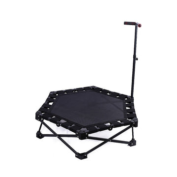 Compact Fitness Trampoline Rebounder with Adjustable Handle for Home Cardio