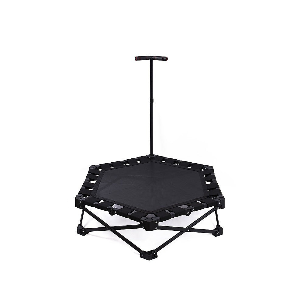 Compact Fitness Trampoline Rebounder with Adjustable Handle for Home Cardio