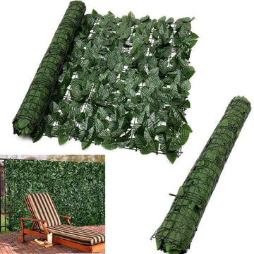 Artificial Ivy Leaf Hedge Roll 3m x 1m UV Resistant Green