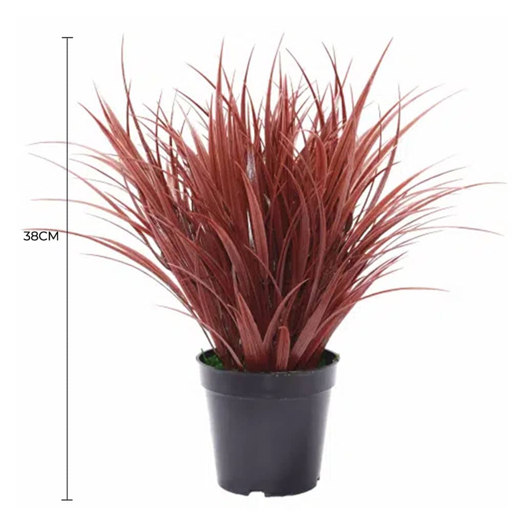 Vortaz Potted Ornamental Dense Grass UV Resistant 38cm Burgundy