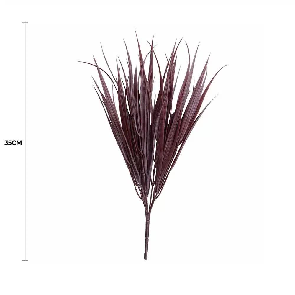 Vortaz Artificial Burgundy Grass Stem UV Resistant 35cm Indoor Decor