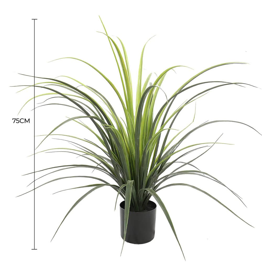 Vortaz Potted Artificial Yucca Grass Plant UV Resistant 75cm Green