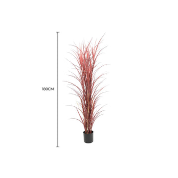 Vortaz Potted Artificial Yucca Reed Grass Burgundy UV Resistant 180cm