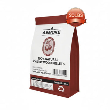 ASMOKE Cherry Wood BBQ Pellets 9kg Rich Sweet Smoke for Brisket
