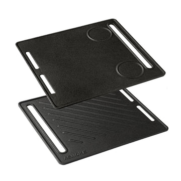 ASMOKE Pre-Seasoned Cast Iron Reversible Grill Griddle Plate 36cm Enamel