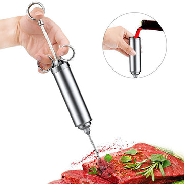 ASMOKE Stainless Steel Meat Injector Kit for BBQ and Brining