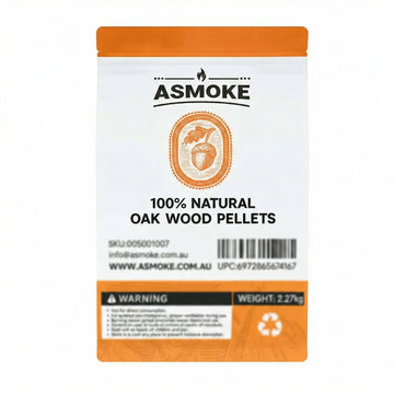 ASMOKE Oak Wood BBQ Pellets 19kg 8-Pack High Heat Hardwood for Brisket
