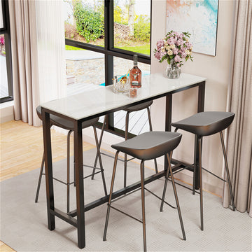 Modern Bar Table Sintered Stone Top 120x40x105cm White Black