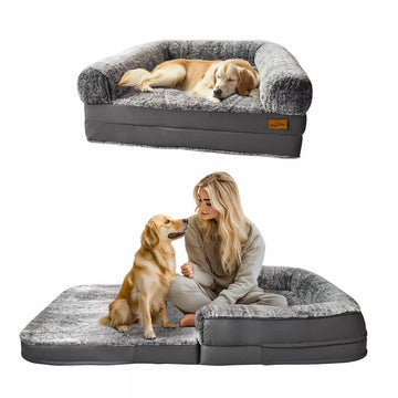 XL Foldable Orthopedic Human-Sized Pet Sofa Bed 180cm Dark Grey