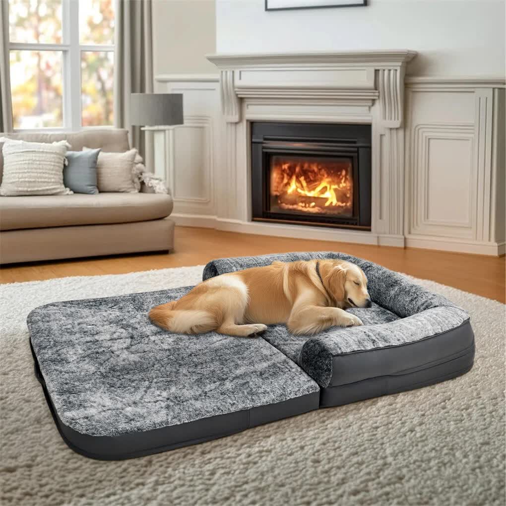 XL Foldable Orthopedic Human-Sized Pet Sofa Bed 180cm Dark Grey